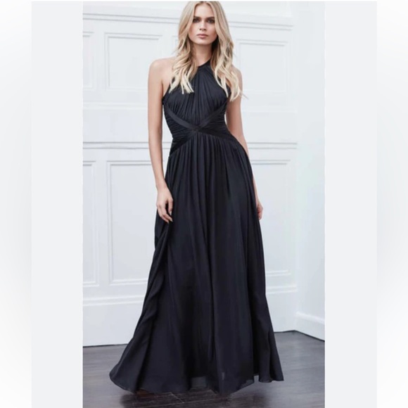 L'AGENCE Marvella Dress in Black Maxi Size 4 High Neck Formal Gown - Picture 1 of 9